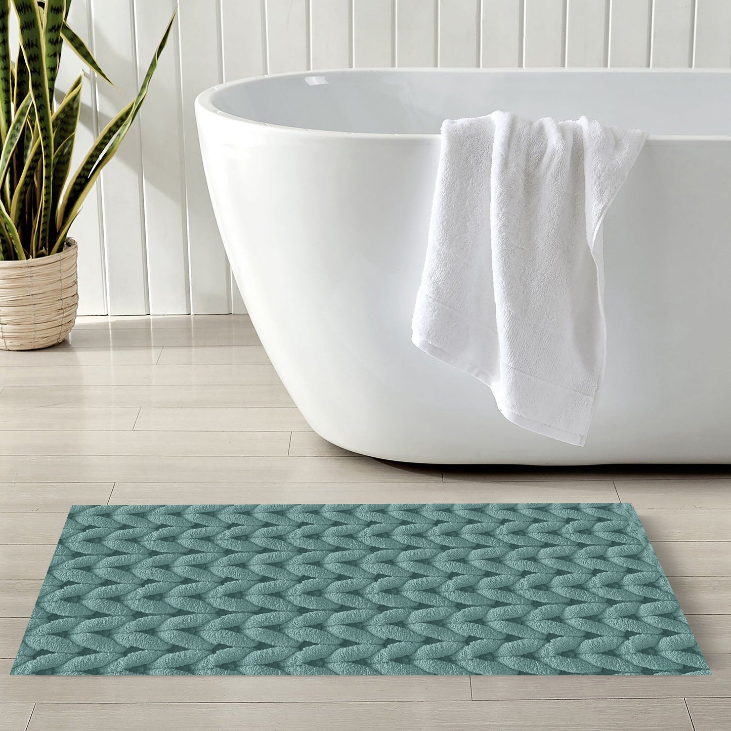 Cable Aqua 40x60cm Bath Mat & Door Mat | Highly Absorbent | Anti-Skid for Superior Safety and Comfort