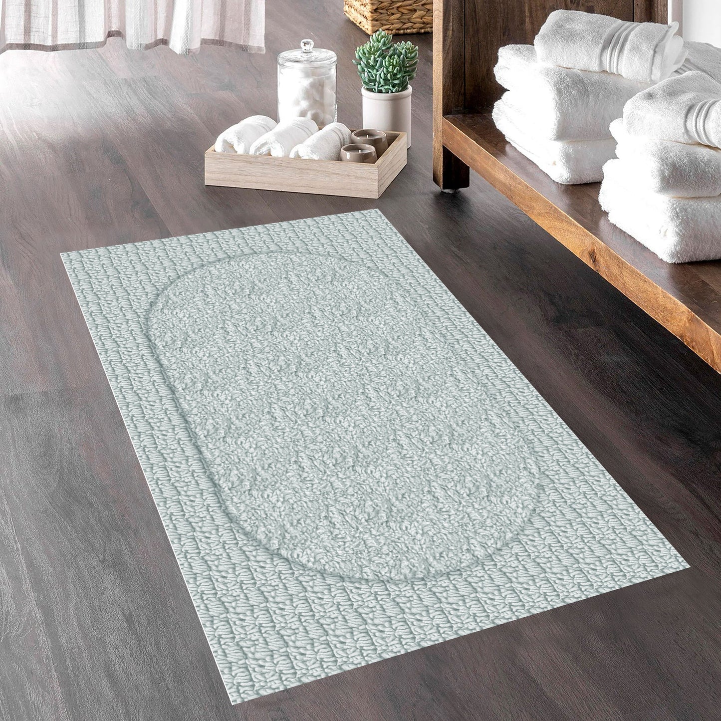 Crown Aqua 40x60cm Bath Mat & Door Mat | Highly Absorbent | Anti-Skid for Superior Safety and Comfort
