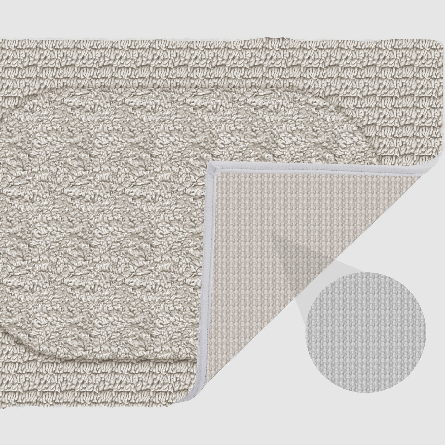 Crown Light Grey 40x60cm Bath Mat & Door Mat | Highly Absorbent | Anti-Skid for Superior Safety and Comfort