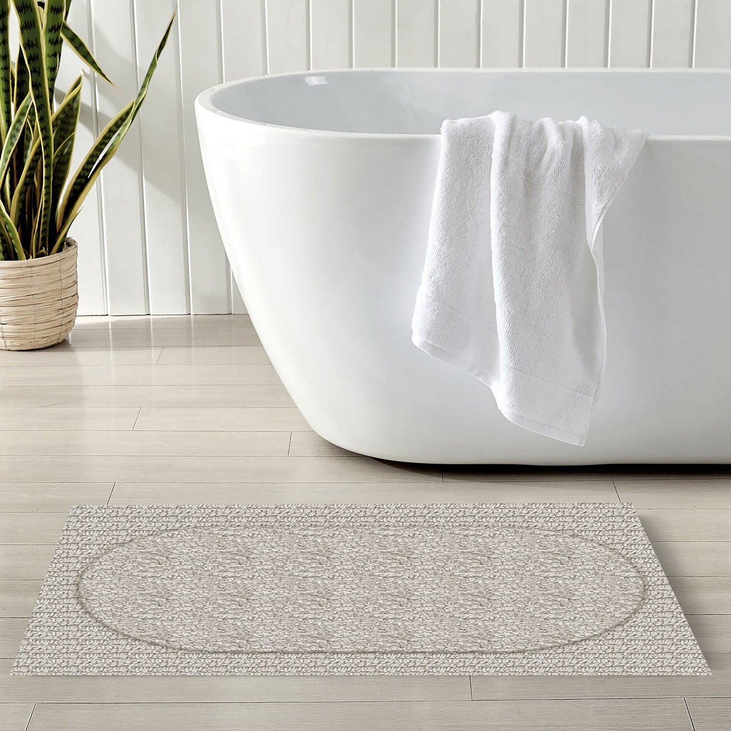 Crown Light Grey 40x60cm Bath Mat & Door Mat | Highly Absorbent | Anti-Skid for Superior Safety and Comfort