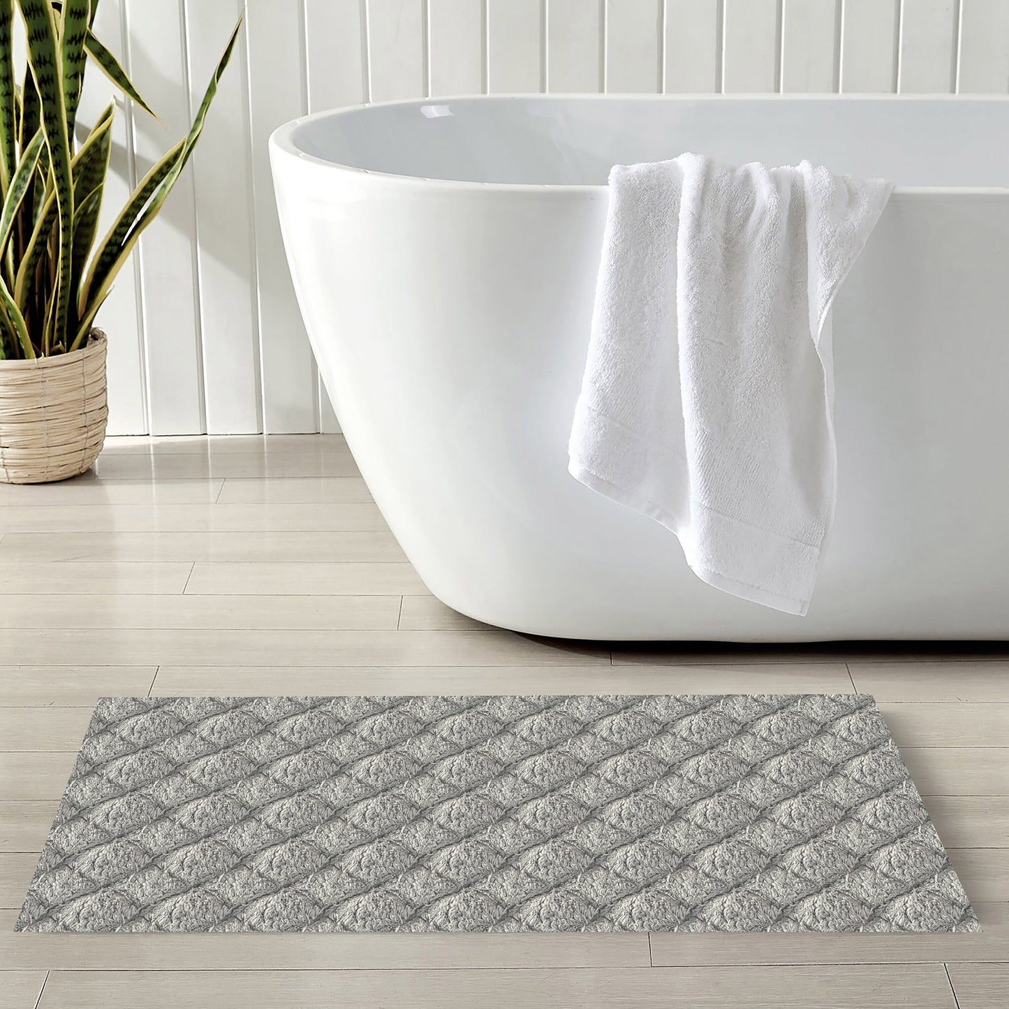 Tivoli Grey 40x60cm Bath Mat & Door Mat | Highly Absorbent | Anti-Skid for Superior Safety and Comfort