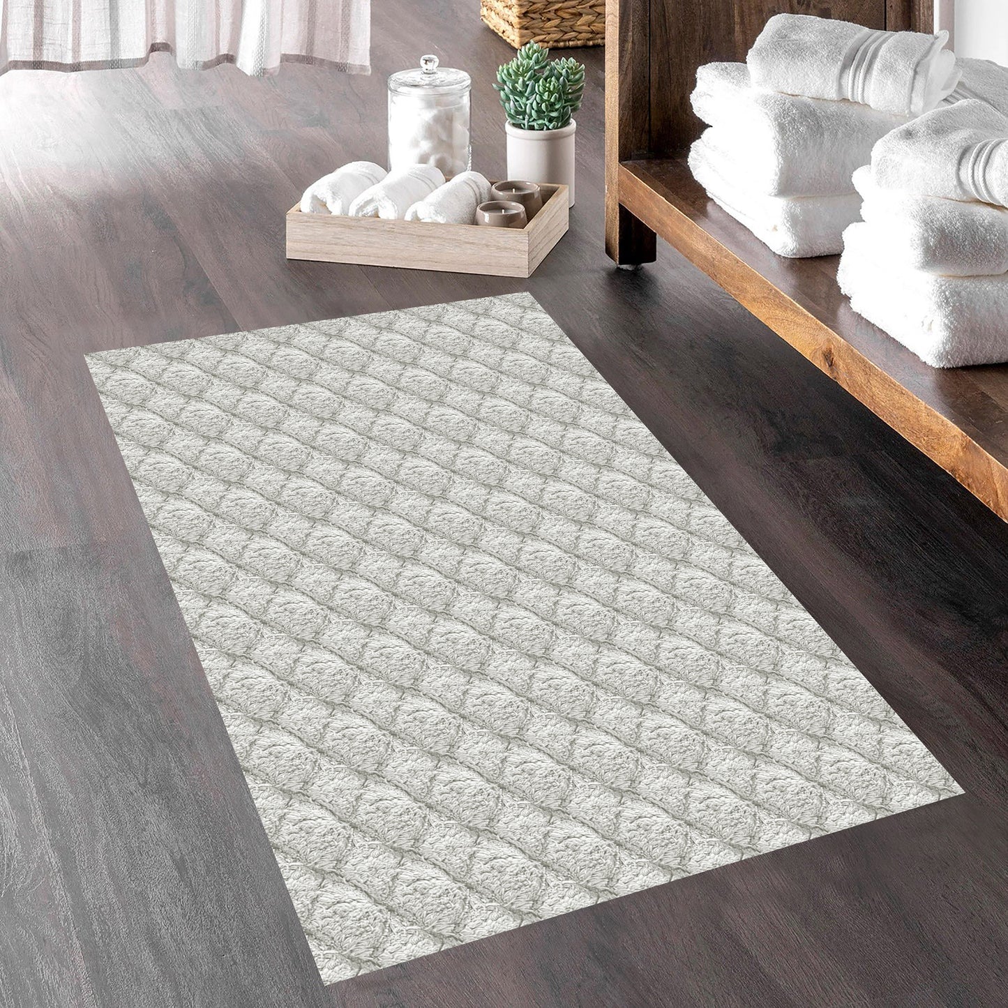Tivoli Silver 40x60cm Bath Mat & Door Mat | Highly Absorbent | Anti-Skid for Superior Safety and Comfort