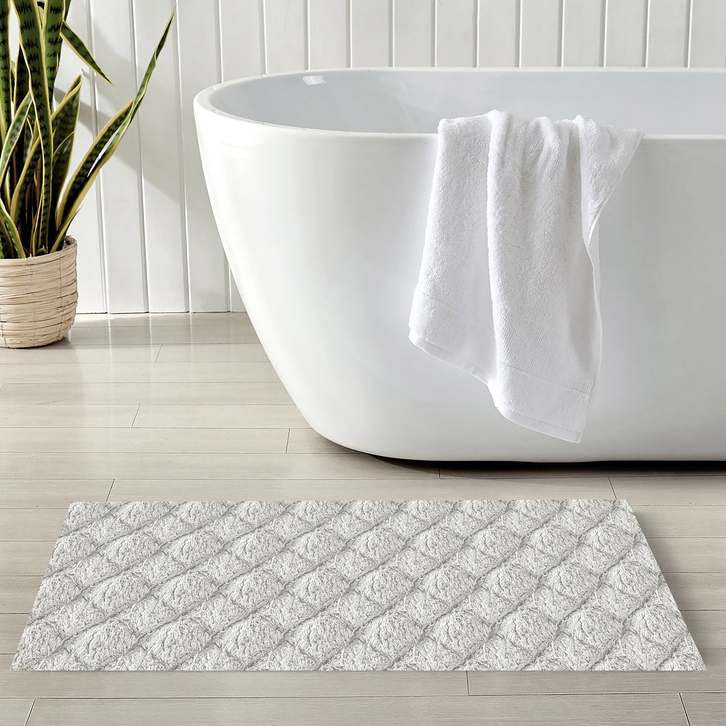 Tivoli Silver 40x60cm Bath Mat & Door Mat | Highly Absorbent | Anti-Skid for Superior Safety and Comfort