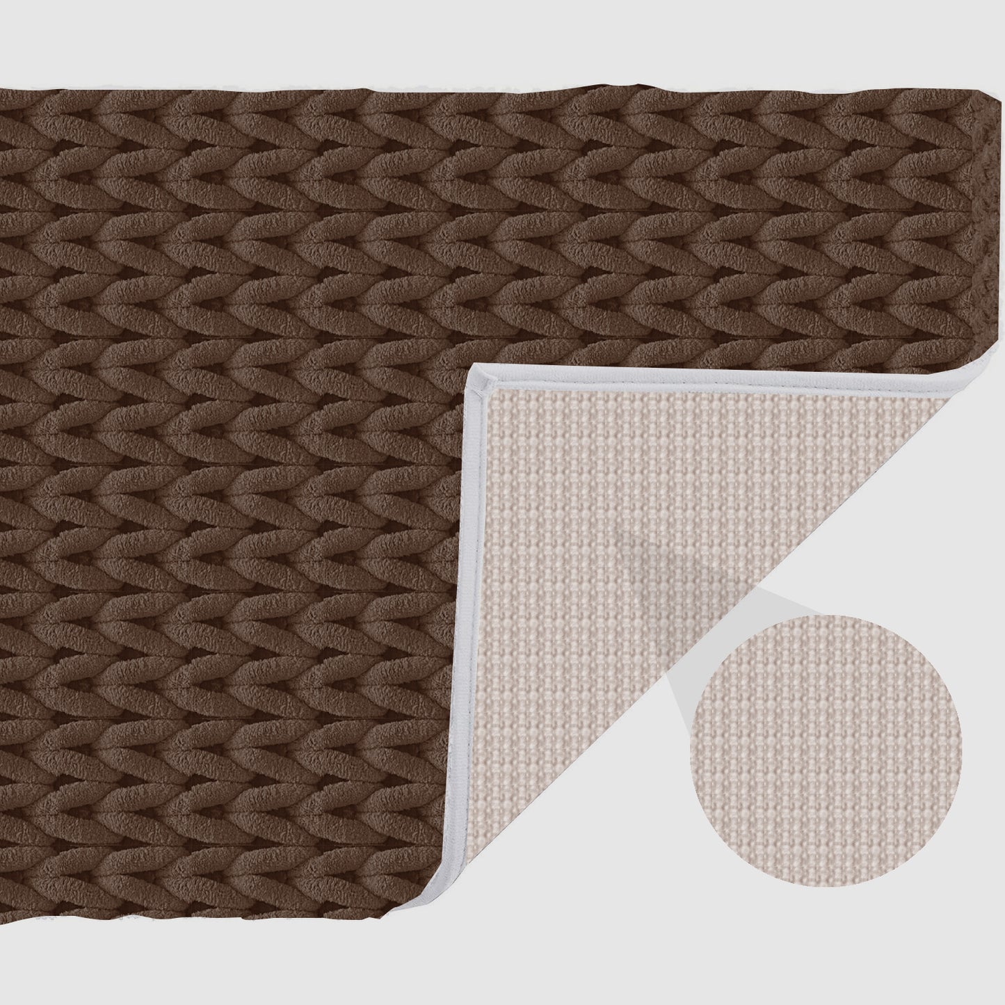 Cable Chocolate 40x60cm Bath Mat & Door Mat | Highly Absorbent | Anti-Skid for Superior Safety and Comfort