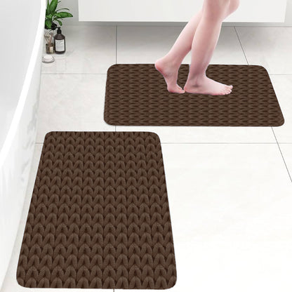 Cable Chocolate 40x60cm Bath Mat & Door Mat | Highly Absorbent | Anti-Skid for Superior Safety and Comfort