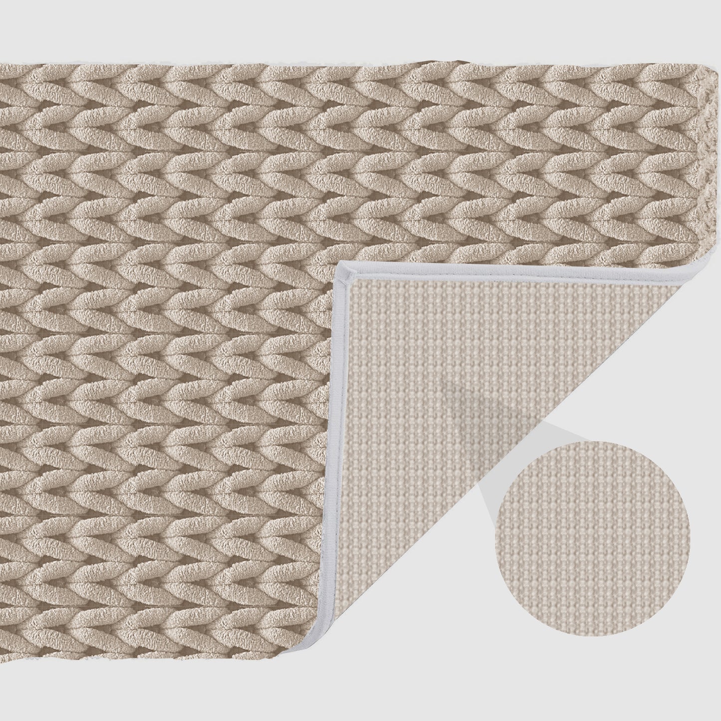 Cable Linen 40x60cm Bath Mat & Door Mat | Highly Absorbent | Anti-Skid for Superior Safety and Comfort