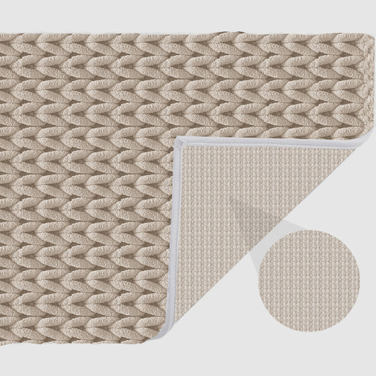 Cable Linen 40x60cm Bath Mat & Door Mat | Highly Absorbent | Anti-Skid for Superior Safety and Comfort