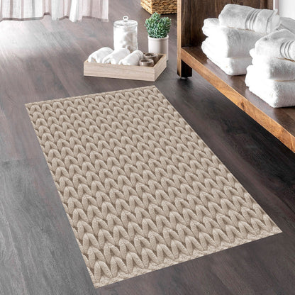 Cable Linen 40x60cm Bath Mat & Door Mat | Highly Absorbent | Anti-Skid for Superior Safety and Comfort
