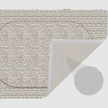 Crown Light Grey 40x60cm Bath Mat & Door Mat | Highly Absorbent | Anti-Skid for Superior Safety and Comfort