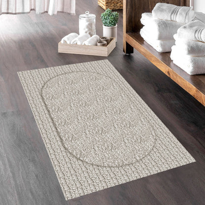 Crown Light Grey 40x60cm Bath Mat & Door Mat | Highly Absorbent | Anti-Skid for Superior Safety and Comfort