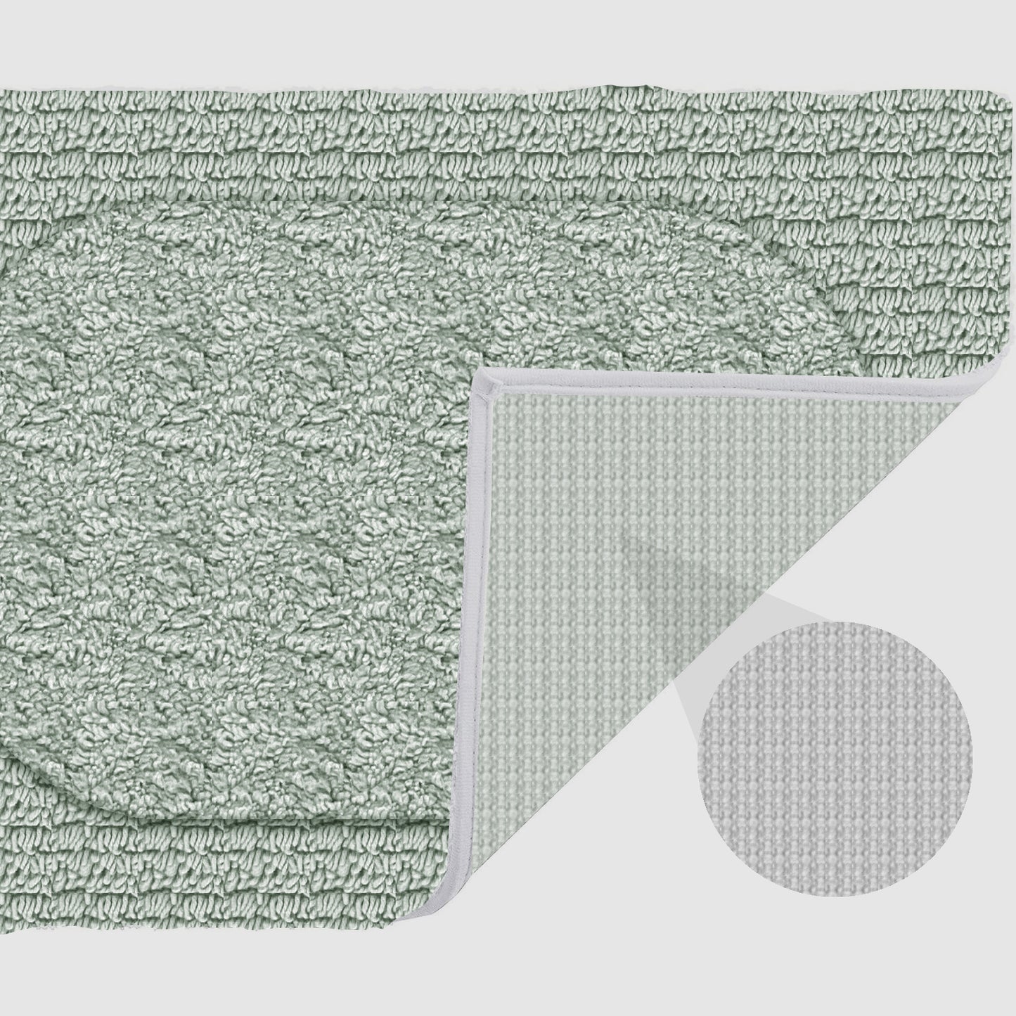 Crown Sea Green 40x60cm Bath Mat & Door Mat | Highly Absorbent | Anti-Skid for Superior Safety and Comfort