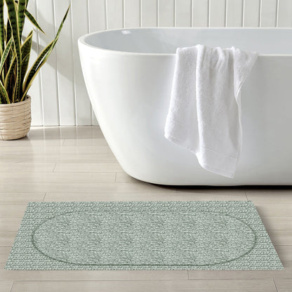 Crown Sea Green 40x60cm Bath Mat & Door Mat | Highly Absorbent | Anti-Skid for Superior Safety and Comfort