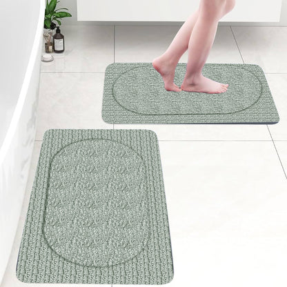 Crown Sea Green 40x60cm Bath Mat & Door Mat | Highly Absorbent | Anti-Skid for Superior Safety and Comfort