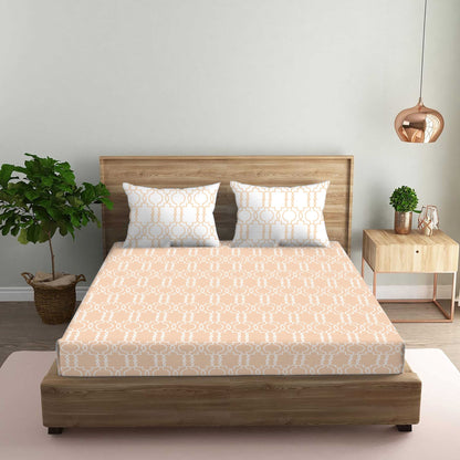 Enigma Brown Double Bedsheet with Two Pillow Cover | 210TC | King size 9x9 feet