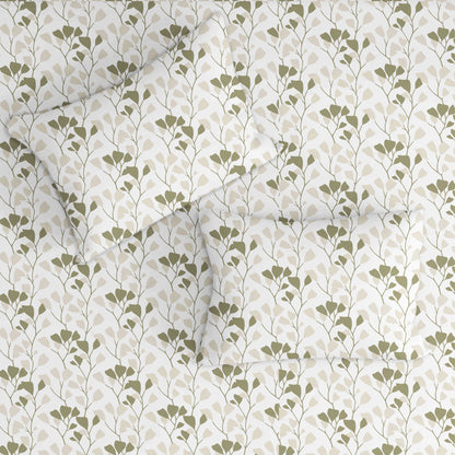 Garden of Tree Light Green Double Bedsheet with Two Pillow Cover | 210TC | King size 9x9 feet