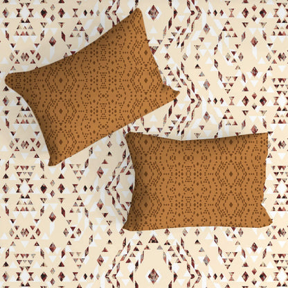 Kaleidoscope Brown Double Bedsheet with Two Pillow Cover | 210TC | King size 9x9 feet