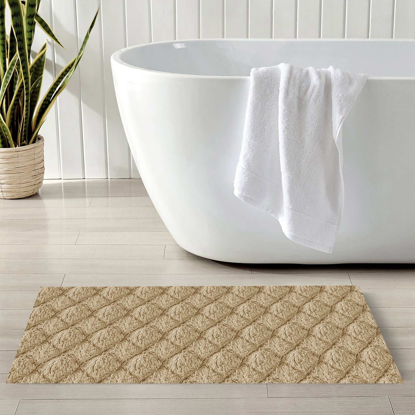 Tivoli Beige 40x60cm Bath Mat & Door Mat | Highly Absorbent | Anti-Skid for Superior Safety and Comfort