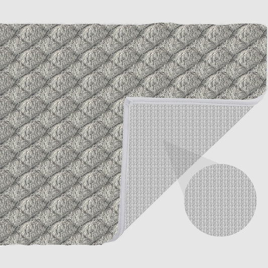Tivoli Grey 40x60cm Bath Mat & Door Mat | Highly Absorbent | Anti-Skid for Superior Safety and Comfort